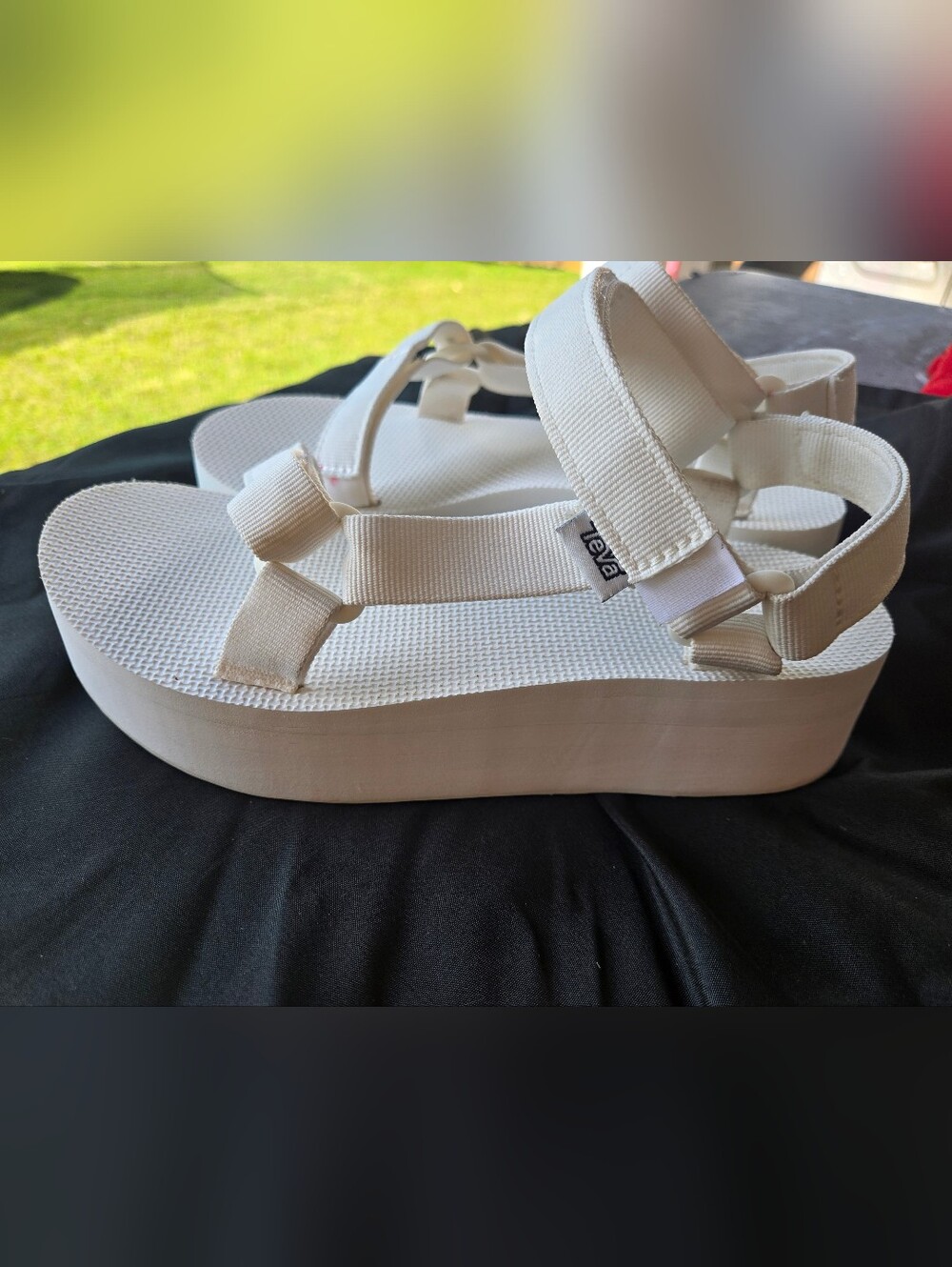 Teva Off-White Platform Strap Sandals